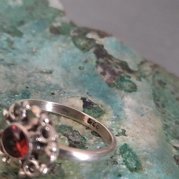 Garnet Sterling Silver Ring - Picture 2 of 7